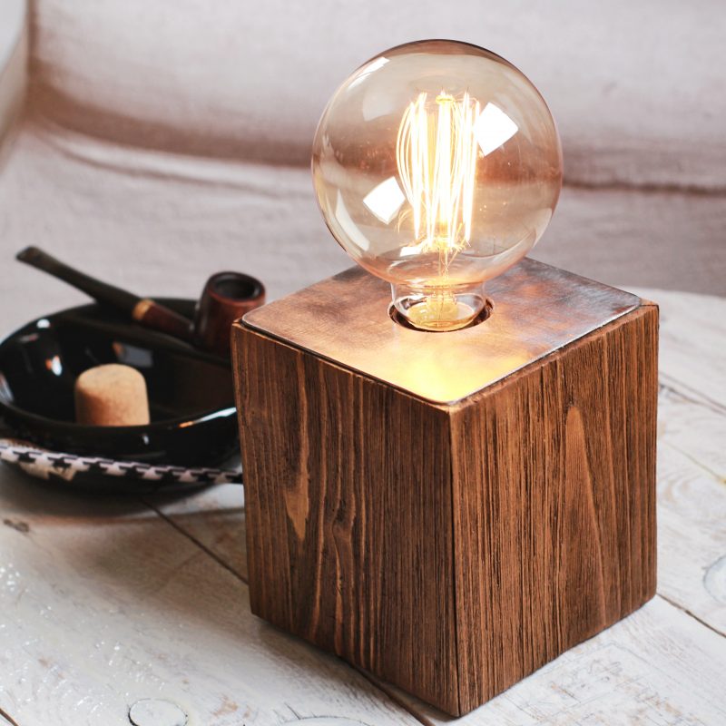 Lampada cubo – industrial – accensione touch – lampade design parma | T029