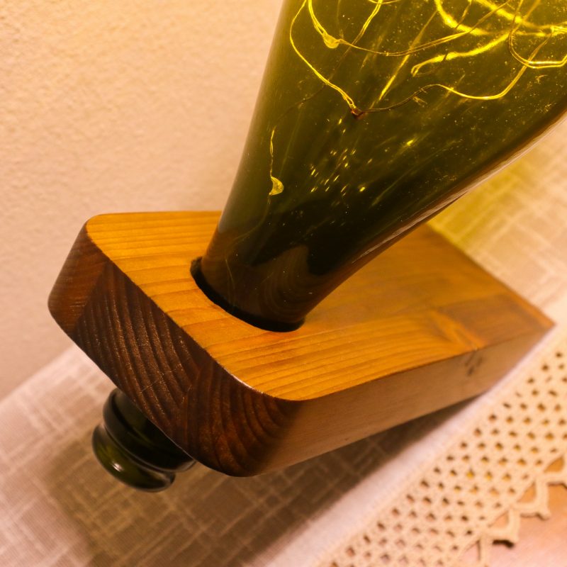 lampada bottiglia vino parma legno